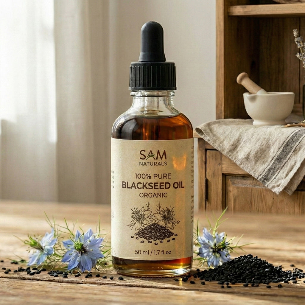 Sam Naturals Cold-Pressed Black Seed Oil – Traditionally Prepared Herbal Oil (50ml | 250ml)