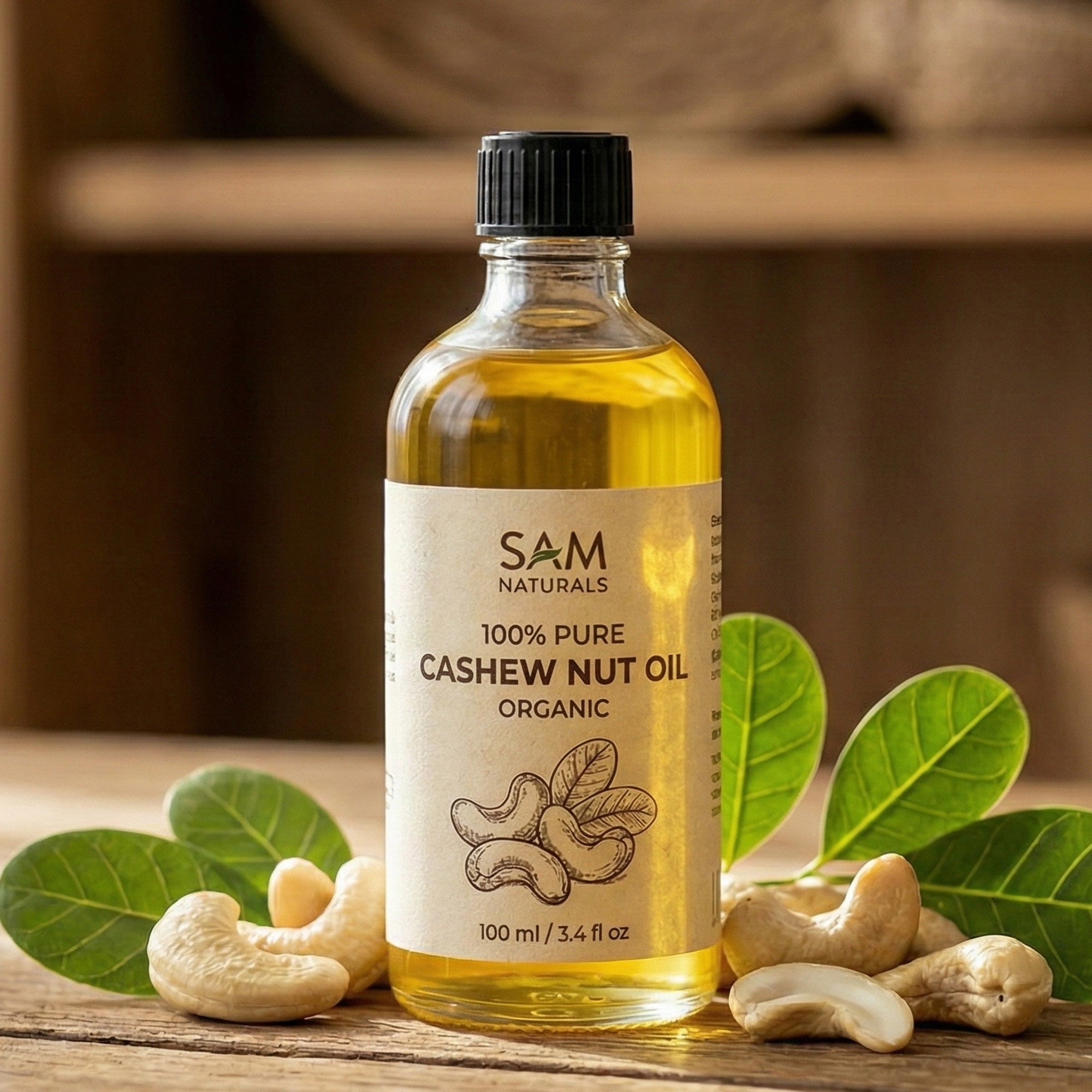 Sam Naturals Cold-Pressed Cashewnut Oil – Traditionally Prepared Herbal Oil (50ml | 100ml)