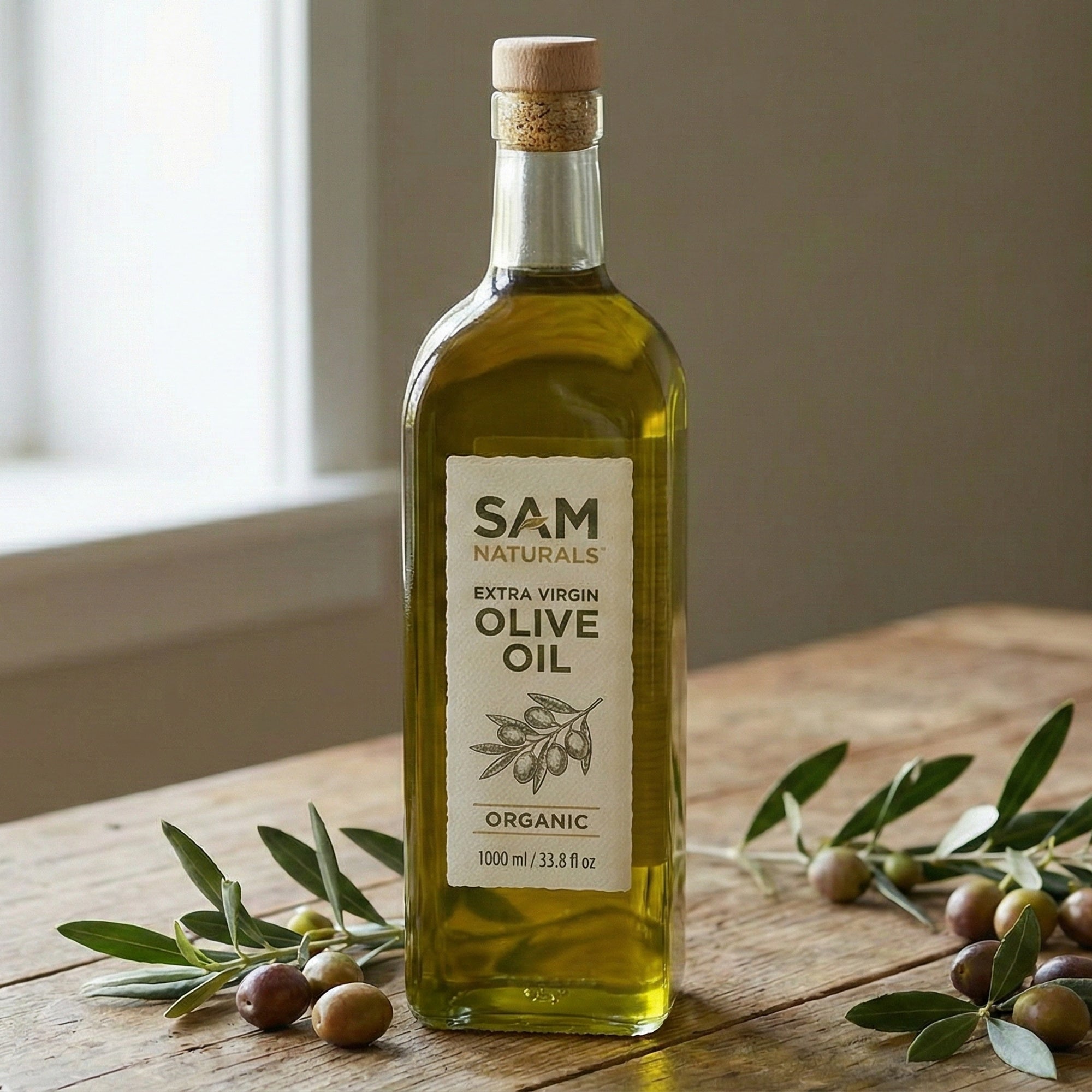 Sam Naturals Extra Virgin Olive Oil – Cold-Pressed (500ml| 1000ml)