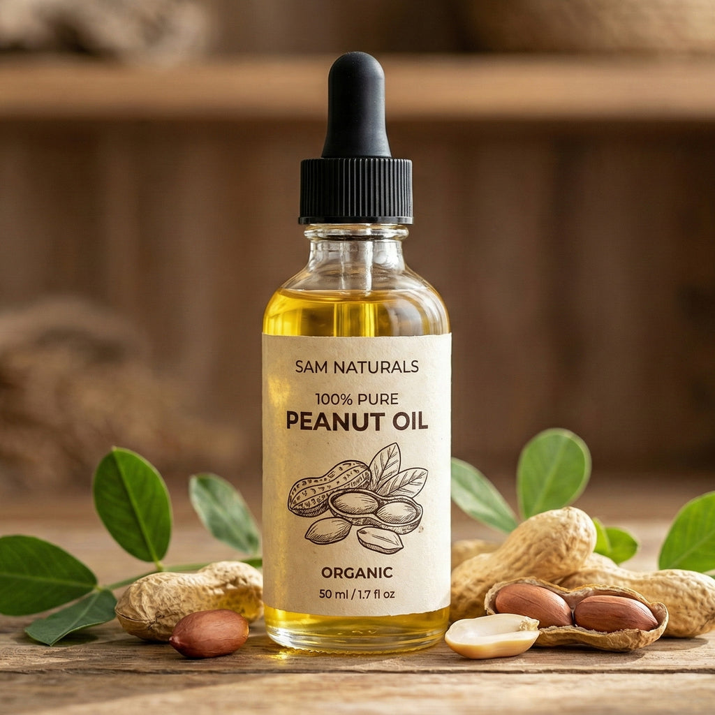 Sam Naturals Cold-Pressed Peanut Oil – Traditionally Prepared Herbal Oil (50ml | 250ml)